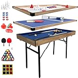 6 in 1 Multi spieltisch, klappbarer Billardtisch, Billard, Hockey, Tischtennis,...
