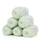 Coopay Wolle zum Häkeln, 100% Baumwolle zum Stricken, 6 x 50g Weiches...