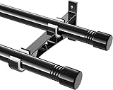 Gardinenstangen Innenlauf 2-Läufig aus Edelstahl, 76-238cm Gardinenstangen...