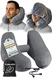 FLOWZOOM Nackenkissen Flugzeug Reisekissen Aufblasbar H-Design 5...