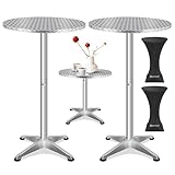 KESSER® 2in1 Stehtisch Bistrotisch 2er Set | Aluminium Edelstahlplatte |...