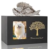 Exquilnova Tierurnen für Hunde, Holz Schwarz Urne Hund, Hunde Urne mit Hund...