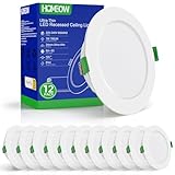 HOMEOW 12er Set LED Einbaustrahler 230V 7W, 700 Lumen Einbaustrahler Flach,...