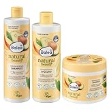 Balea 3er-Set Haarpflege: Shampoo Natural Beauty mit Bio-Avocadoöl und...