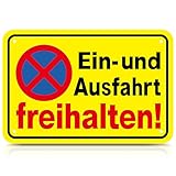 Einfahrt Ausfahrt Freihalten Schilder Metall Aluminium, Parken Verboten Schild...