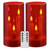 Da by Flammenlose Kerze, batteriebetriebene Kerze mit Fernbedienung und Timer,...