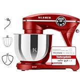 KLAMER Küchenmaschine 1800W, Knetmaschine Brotteig mit Edelstahl-Rührschüssel...