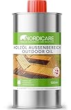 Nordicare Holzöl Außenbereich [500ml] für Lärche, Eiche, Teak oder...