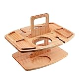 Picknick Weintisch, Tragbarer Outdoor Weintisch, Picknicktisch mit Glashalter,...