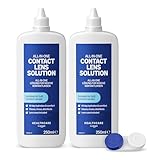 Amazon Basic Care All-In-One Kontaktlinsenflüssigkeit, 2 x 250 ml...