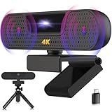 VIZOLINK W8GS 4K Webcam, UHD Autofokus Webcam mit Stereo 4 Mikrofon,...