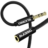 SUCESO Klinke Audio Verlängerungskabel 2M Aux Kabel Nylon 3.5mm Stereo Stecker...