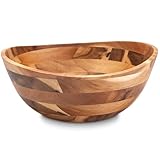 Decorasian Holzschale – edle Akazienholz Schale – Ideal als Salatschüssel...