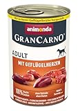 animonda GranCarno Hunde Nassfutter mit Geflügelherzen (6 x 400g),...