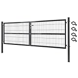 V2Aox Gartentor Tor Gartenzaun Zaun 300x100 cm Doppelflügelig Gartentür aus...