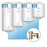 Aquamarin® Elektro Warmwasserspeicher - 80 Liter Speicher, 1500W Heizleistung...