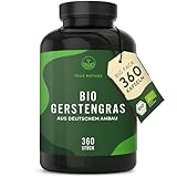 Bio Gerstengras - 360 Kapseln (500mg) - 3.000mg hochdosiert pro Tagesdosis -...