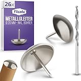 Filzada® 26x Stuhlgleiter Metall mit Nagel D20 mm - Stuhlgleiter für Teppich -...