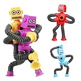 4 Stück Teleskop Saugnapf Roboter, Sensorisches Roboter Spielzeug, Teleskop...