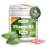 Vitamin B3 Hochdosiert - Niacin B3 mit 100mg Niacinamide pro Tag (180 vegane...