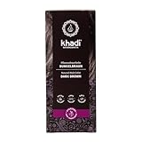 khadi DUNKELBRAUN Pflanzenhaarfarbe - Haarfarbe für tiefes, glänzendes...