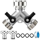 Lectorias Wasserverteiler 2 Wege, Wasseranschluss Verteiler, Schlauchverteiler 2...