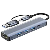 USB LAN Adapter 1000M, USB C auf Ethernet Adapter RJ45 Gigabit Netzwerkadapter,...