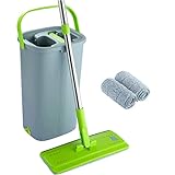 EasyGleam Mop and Bucket Set - Two-Chamber Cleaning Bucket for Wet and Dry Use -...