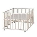 Sämann Laufgitter 100x100 cm mit Matratze - BASIC - 3-fach höhenverstellbar...