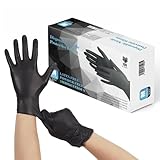 The Real Touch Einweghandschuhe, Schwarze Nitrilhandschuhe - 100 Stück...