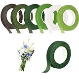 Canollo 6 Stück Floristenband, Floristenkrepp Blumenband, Floristenband Grün,...
