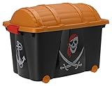 Spetebo Aufbewahrungsbox für Jungen mit 57 Liter Volumen - Piratenbox -...