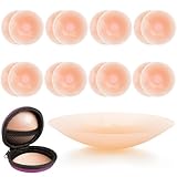 RoserRose 8 Paare Nippelpads Wiederverwendbar - 6,5cm Ultra Dünne Damen Nippel...