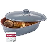 Römertopf Brottopf MAXI aus Naturton – Ovaler Brotbehälter zur Aufbewahrung...