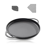 COOKLIFE 30,5 cm große, leichte, vorgebrannte Gusseisen-Grillplatte mit...