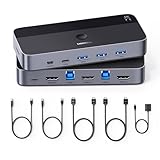 UGREEN HDMI 2.0 KVM Switch 4K@60Hz USB 3.0 Switch 4 Ports (3*USB 3.0+ USB C)...
