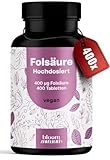 Folsäure Bioaktiv 400µg - 400 Tabletten - optimal hochdosiert für...