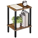 MAHANCRIS Beistelltisch, Kleiner Tisch, Schmaler Couchtisch, Nachttisch mit 2...