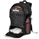 Spalding Basketball Rucksack - Sporttasche Schwarz mit Ball- und Schuhfach -...