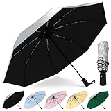 42/46 Inch UV Schirm Regenschirm Sturmfest Sonnenschirm Hand Automatik Umbrella...