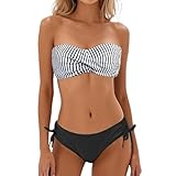 Bikini Bandeau, Bandeau Bikini Damen Set String Badeanzug Tanga Bügelbikini...