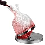 Granvoo Wein Dekanter 1500ML, 360° Drehbare Weinkaraffe, Dekantierer Tropffrei,...