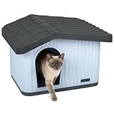 VOUNOT® Katzenhaus & Hundehütte Indoor Outdoor, Winterfest und Wetterfest,...