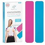 Health Press® Kinesiotapes - 30 Kinesiologie Tape Streifen Precut Blau + Rosa...