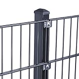 HORI® Doppelstabmattenzaun Komplettset I Metallzaun Gartenzaun I Robust und...