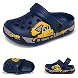 Hitopteu Kinder Clogs Dinosaurier Gartenschuhe Pantoffeln Gartenclogs Dunkel...