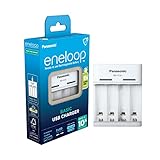 eneloop Basic USB-Ladegerät, für 2-4 AA/AAA NI-MH Akkus, 10 Stunden Ladezeit,...