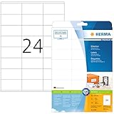 HERMA 8638 Adressetiketten, 10 Blatt, 70 x 36 mm, 24 pro A4 Bogen, 240 Stück,...