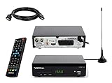 Vantage VT-92 DVBT2 Receiver Bundle mit passiver DVBT2 Antenne, DVB-T2 Receiver...