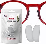 Setex Gecko Grip Brillen-Nasenpads (5 transparente Paare) – Anti-Rutsch-Nasenpads für Brillen, Mikrostrukturierte Fasern, Ultraweicher Selbstklebekleber, 1 x 7 x 16 mm